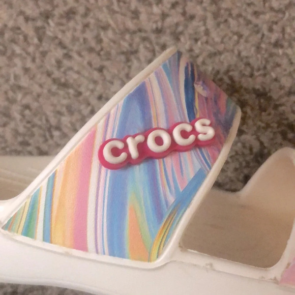 Crocs Classic Out of this World Slide Swirl Pattern Sandals - Picture 9 of 9